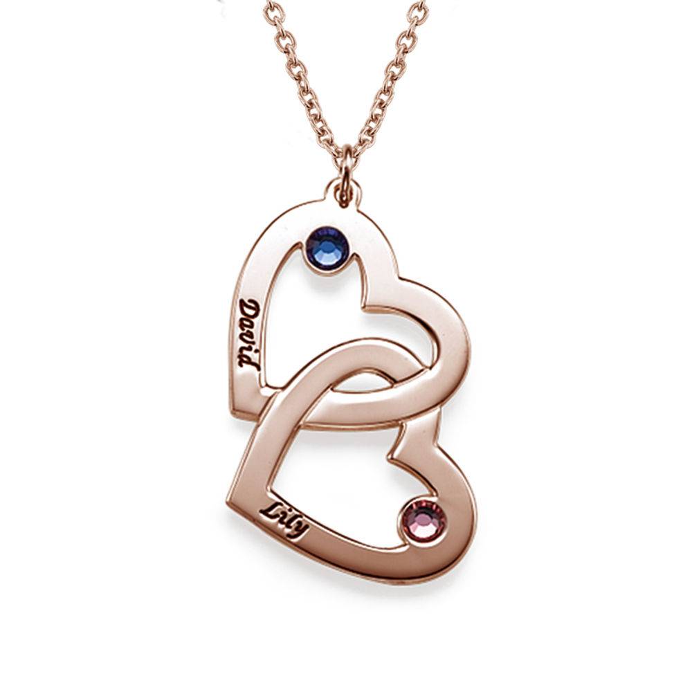 Heart in Heart Birthstone Necklace in 18ct Rose Gold Plating product photo