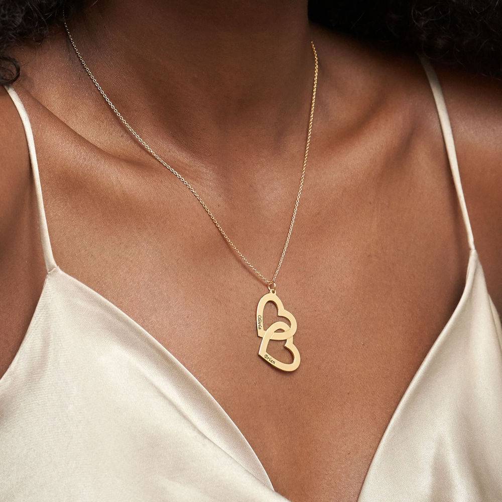 Collar Corazón en corazón en Oro vermeil de 18k-4 foto de producto