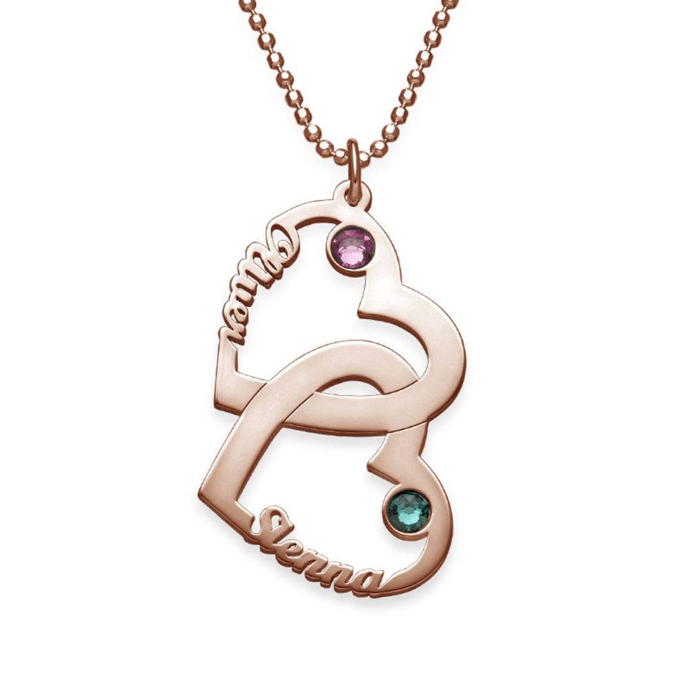 Heart in Heart Necklace in 18k Rose Gold Plating product photo