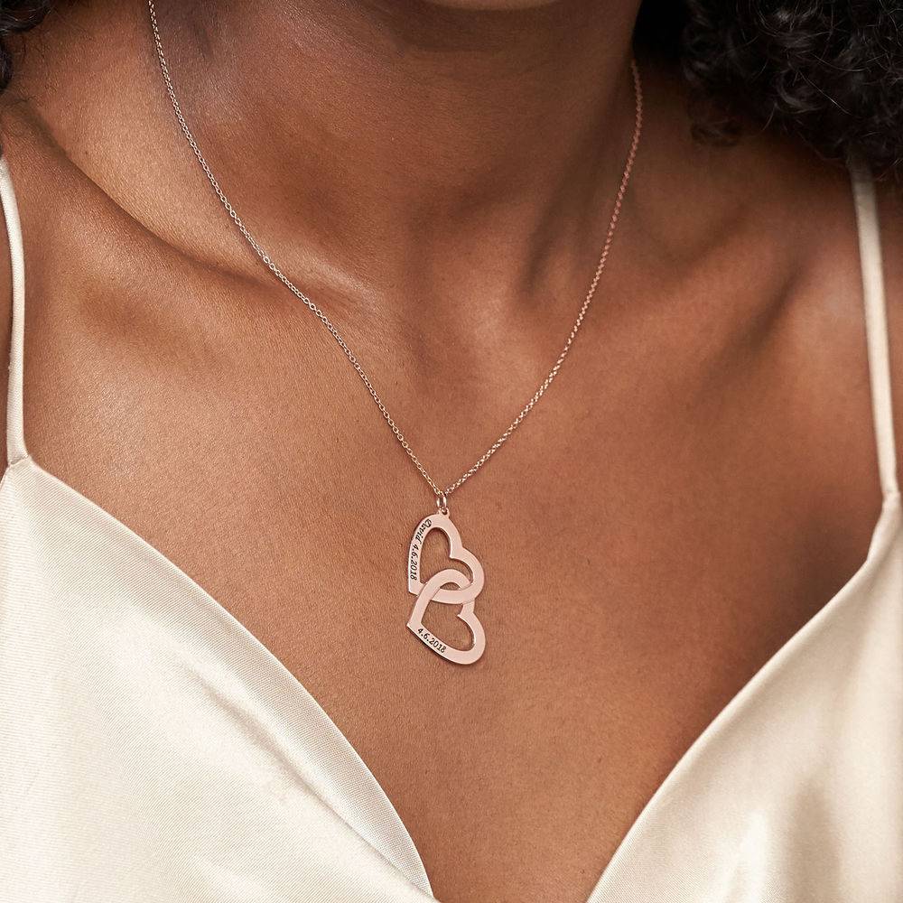 Hjerte-i-hjerte halskæde i forgyldt sølv-4 produkt billede