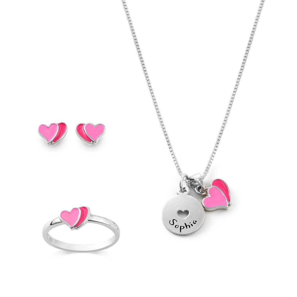 Heart Jewelry Set for Girls in Sterling Silver product photo