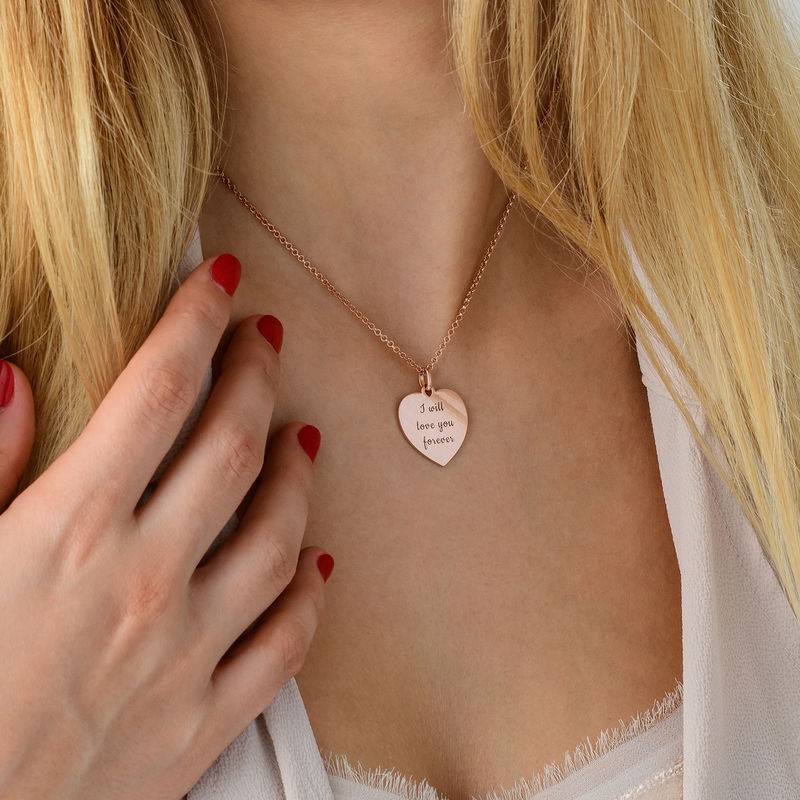 Collar Corazón Chapado en Oro Rosa 18K-4 foto de producto