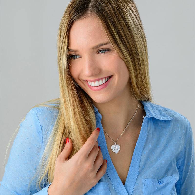 Collar Corazón Chapado en Plata-4 foto de producto