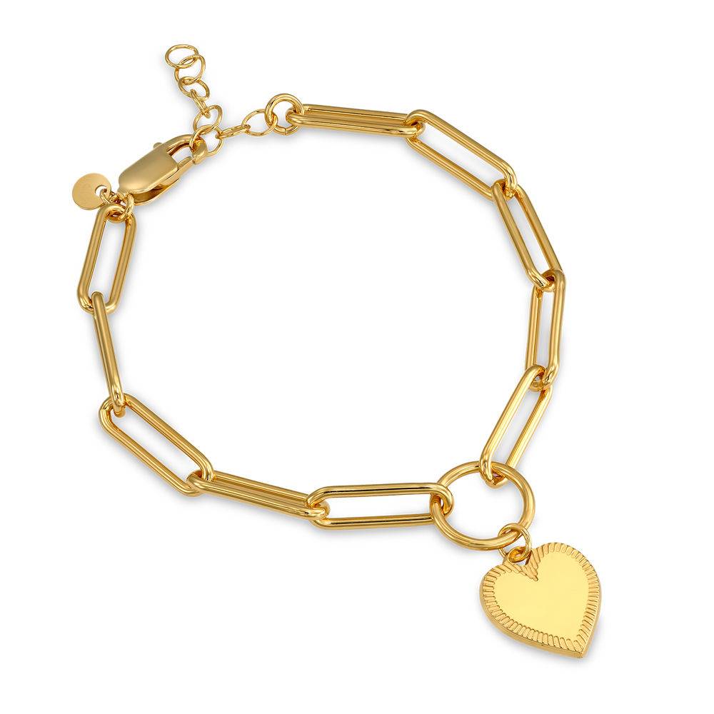 Heart Pendant Link Bracelet in Gold Plating with Prewritten Gift Note product photo