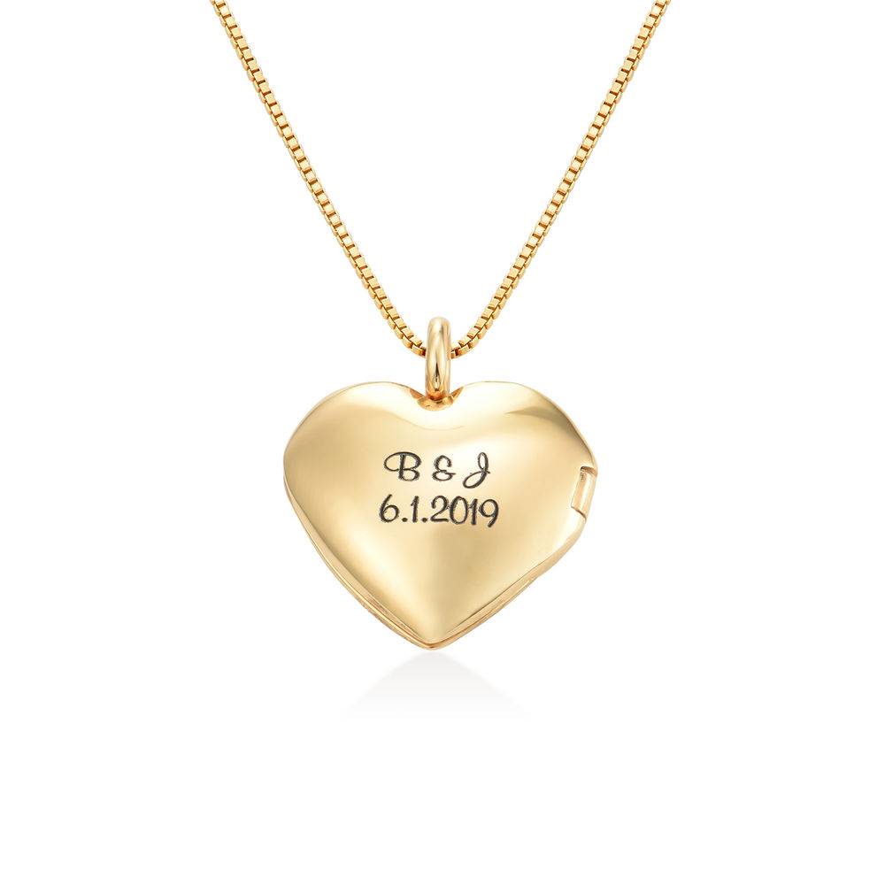 Heart Pendant Necklace with Engraving in 18ct Gold Plating-3 product photo