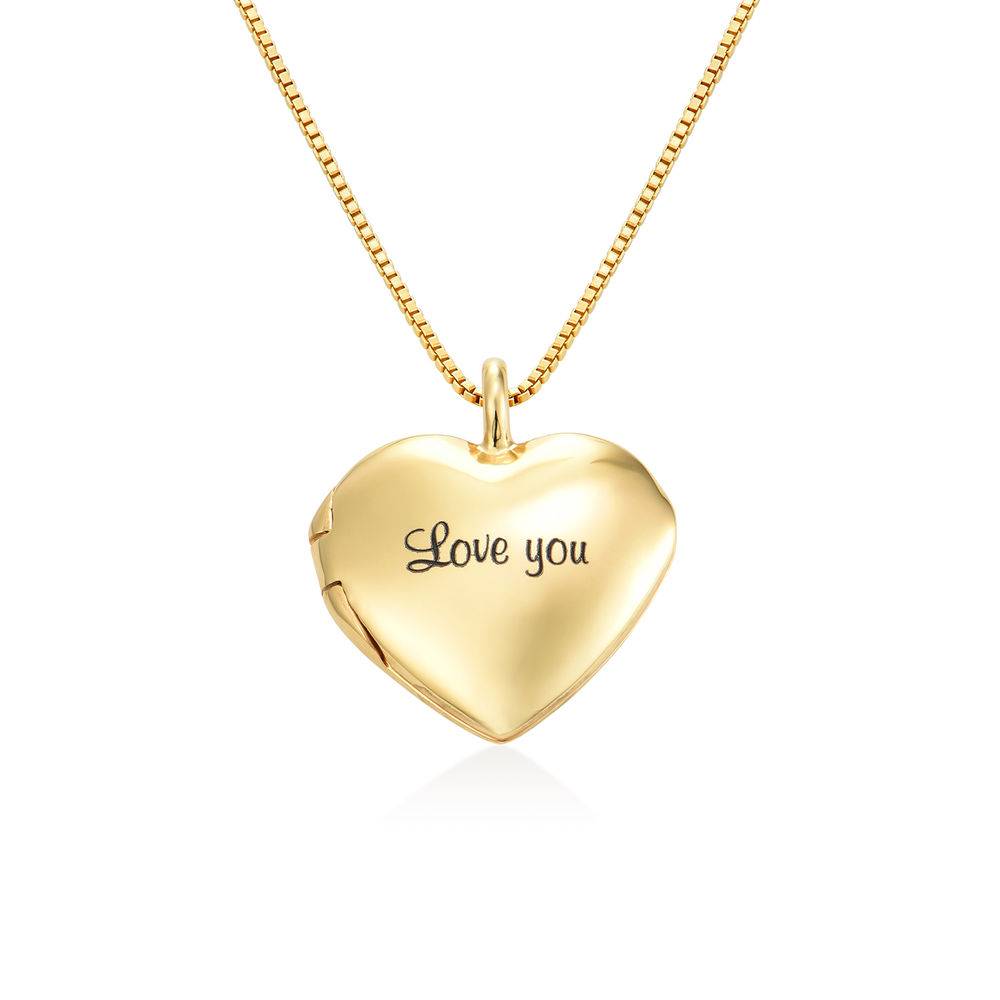 Heart Pendant Necklace with Engraving in 18ct Gold Plating-6 product photo