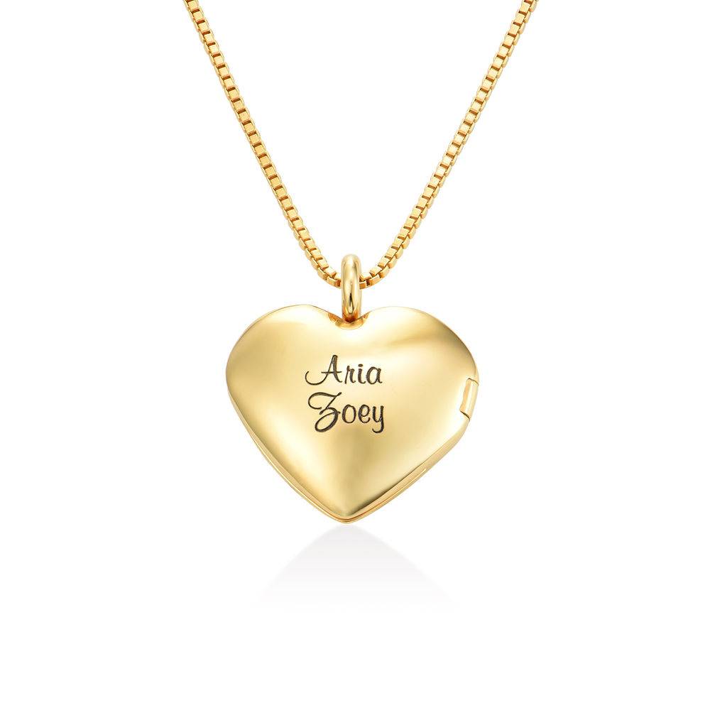 Heart Pendant Necklace with Engraving in Gold Vermeil-1 product photo