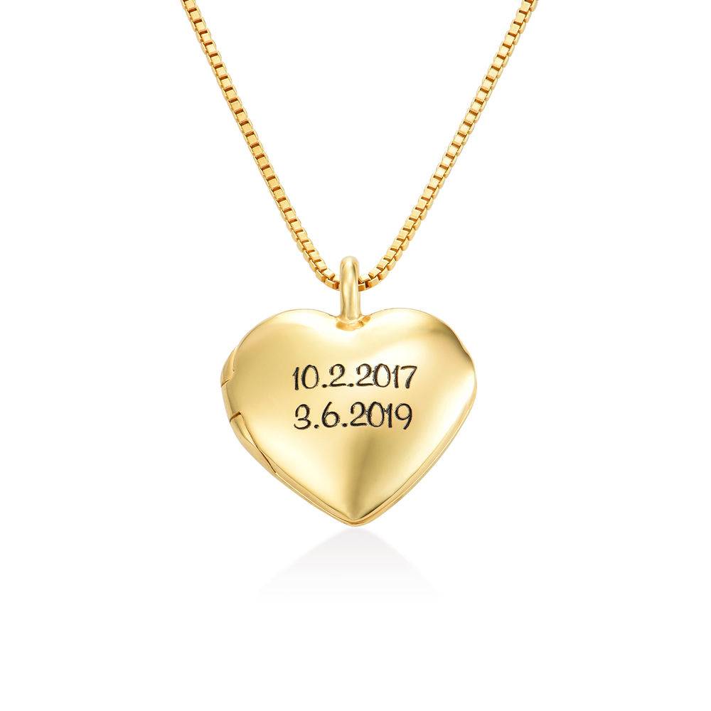 Heart Pendant Necklace with Engraving in 18ct Gold Vermeil-2 product photo