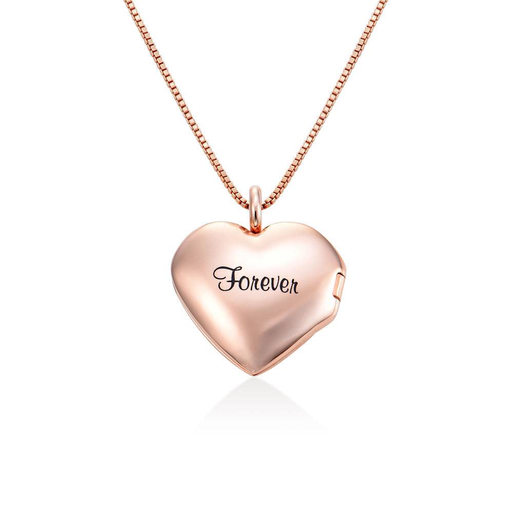 Heart Pendant Necklace with Engraving in 18ct Rose Gold Plating-3 product photo