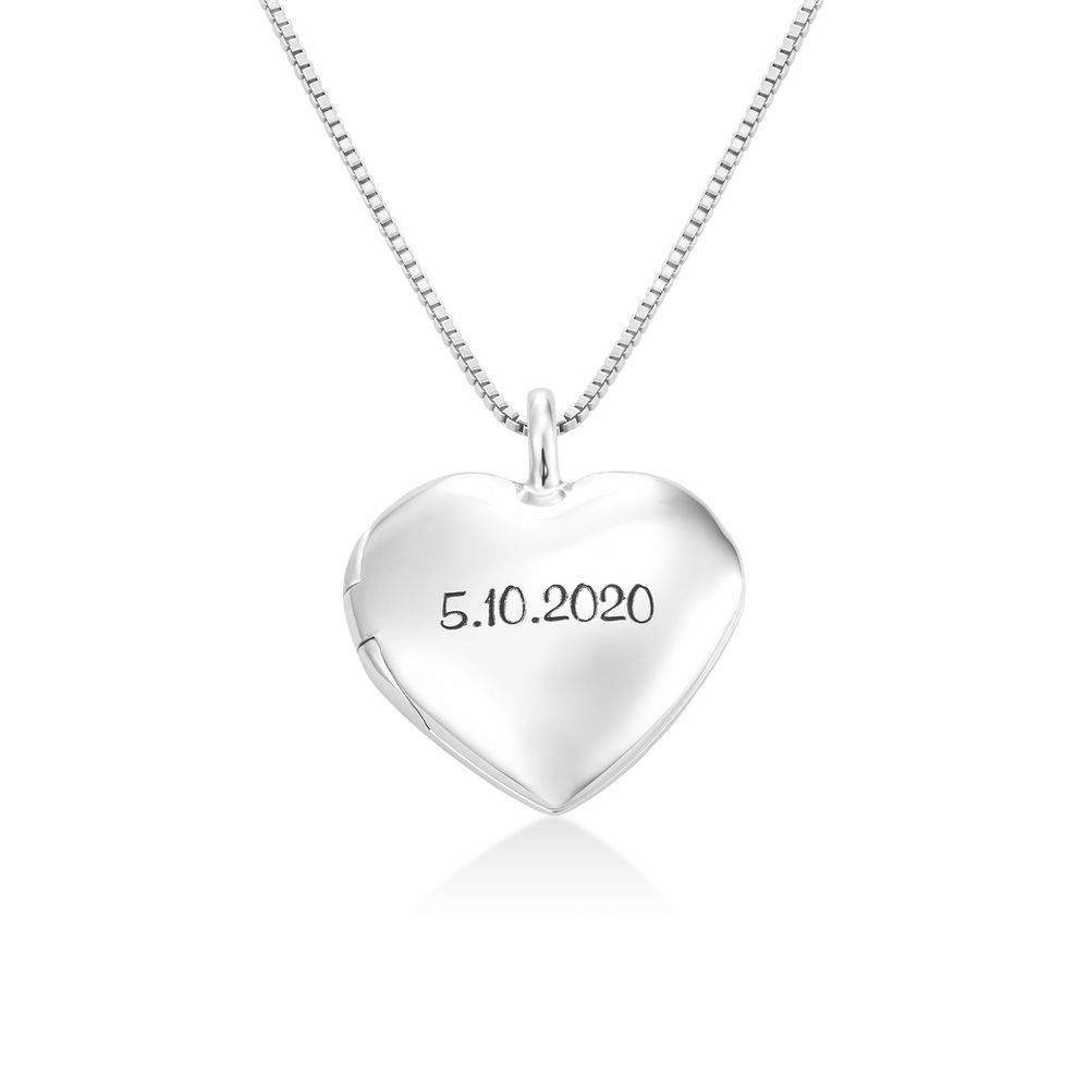 Heart Pendant Necklace with Engraving in Sterling Silver-3 product photo
