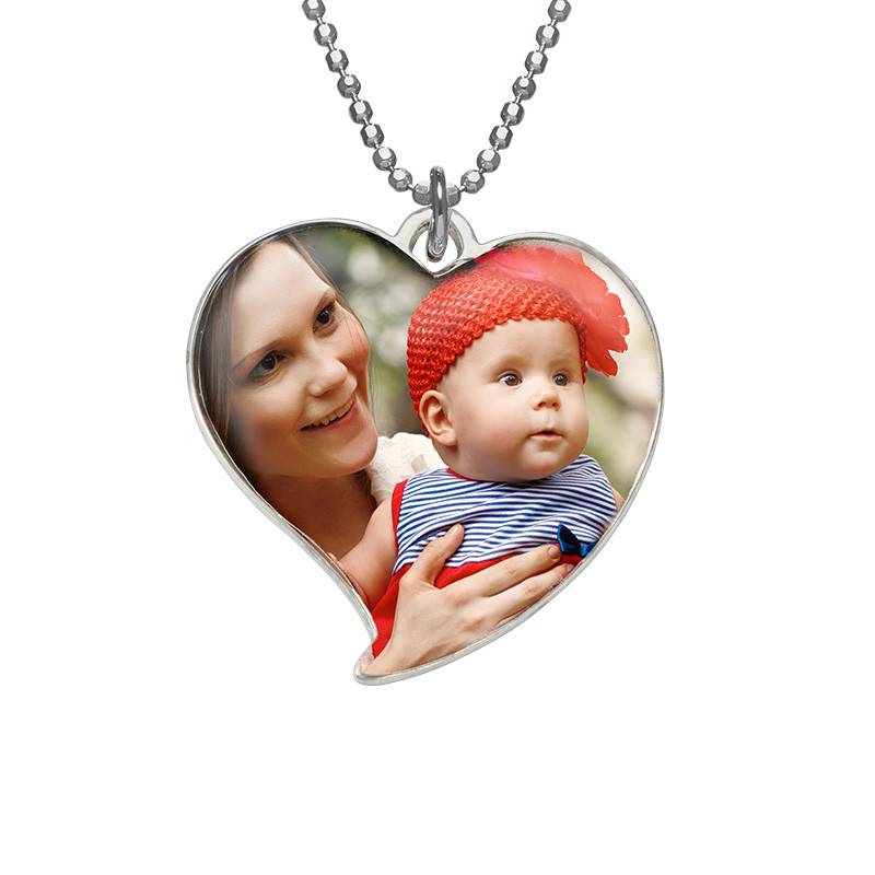 Herzförmige Foto Halskette aus Sterlingsilber Produktfoto