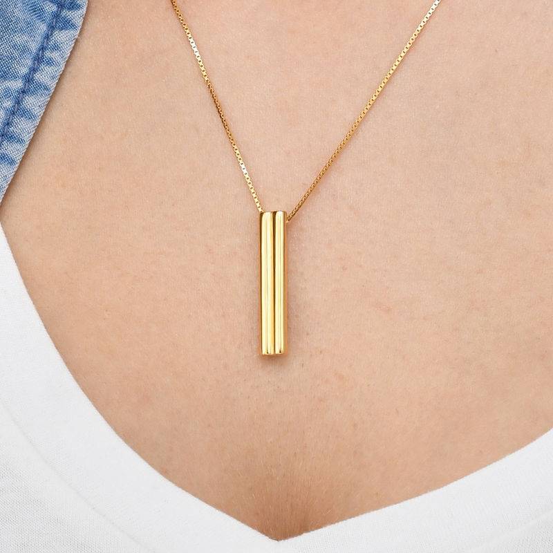 Heart Shaped 3D Bar Necklace in 18ct Gold Plating-5 product photo