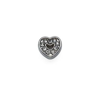Heart with CZ Stones Charm for Floating Locket product photo