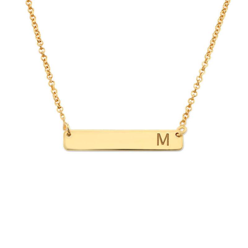 Horizontal Bar Necklace with Initial in 18ct Gold Plating product photo