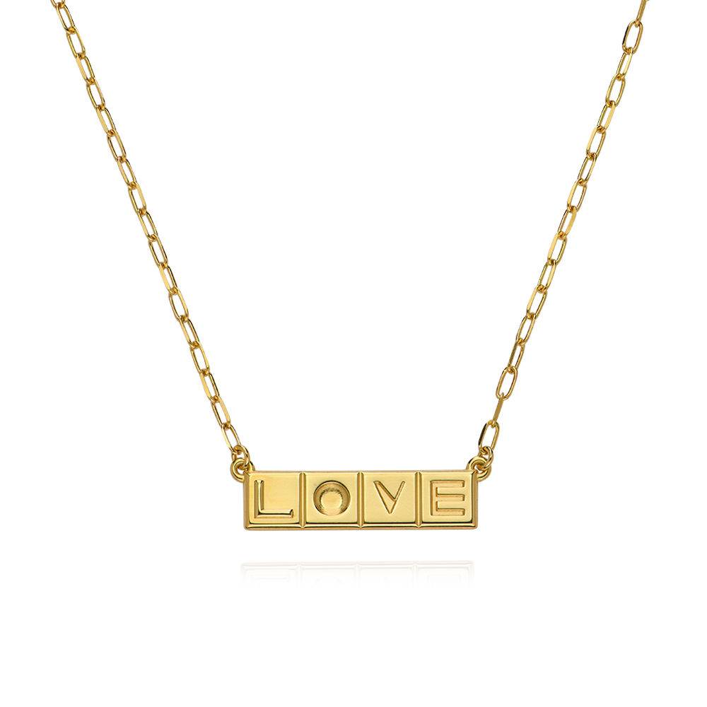 Horizontal Tile Necklace in 18ct Gold Vermeil-8 product photo