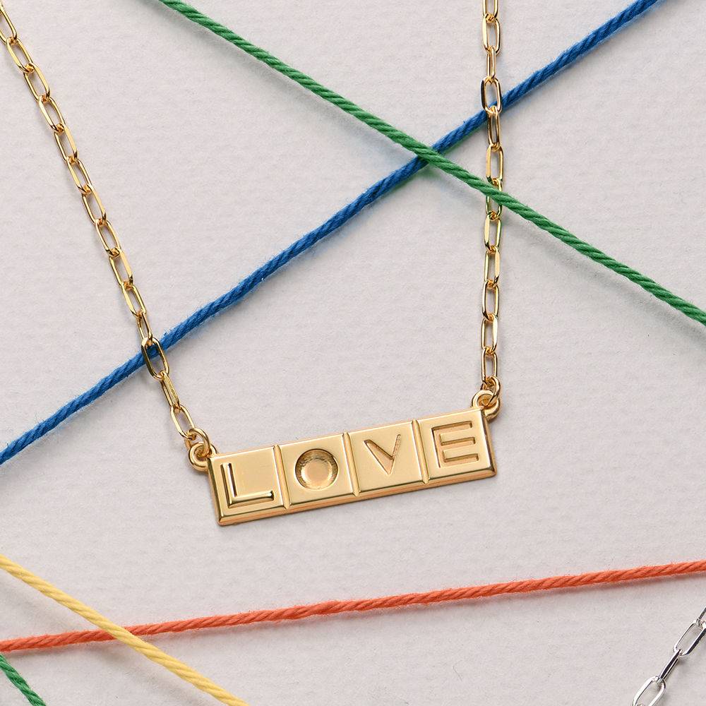 Horizontal Tile Necklace in 18ct Gold Vermeil-1 product photo