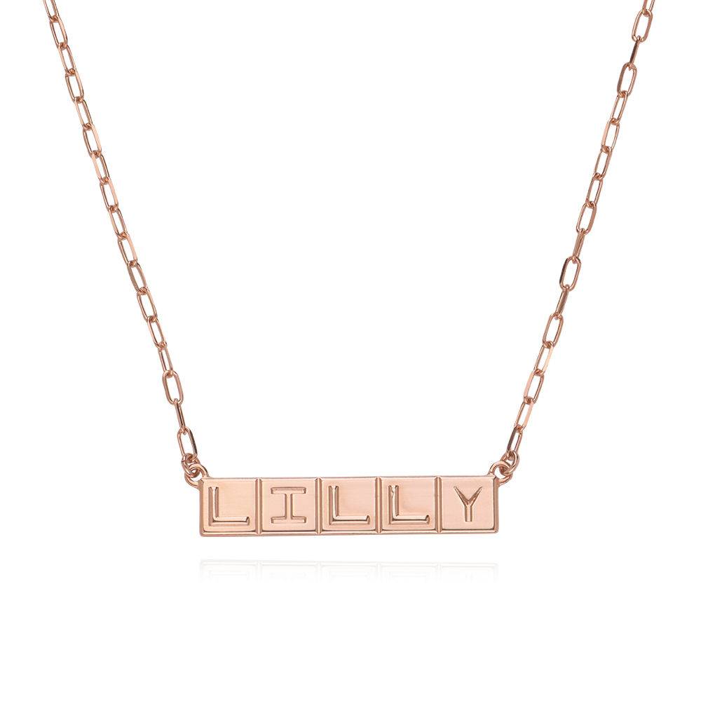 Horizontal Tile Necklace in 18ct Rose Gold Vermeil-5 product photo