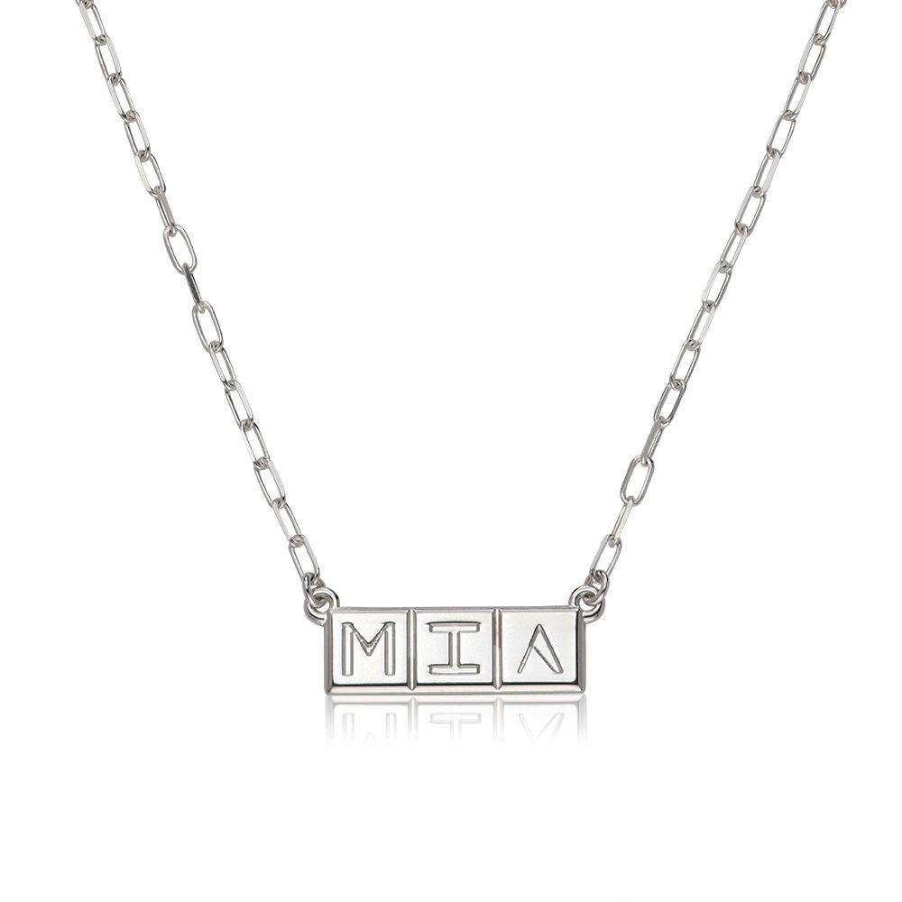 Horizontal Tile Necklace in Sterling Silver-7 product photo