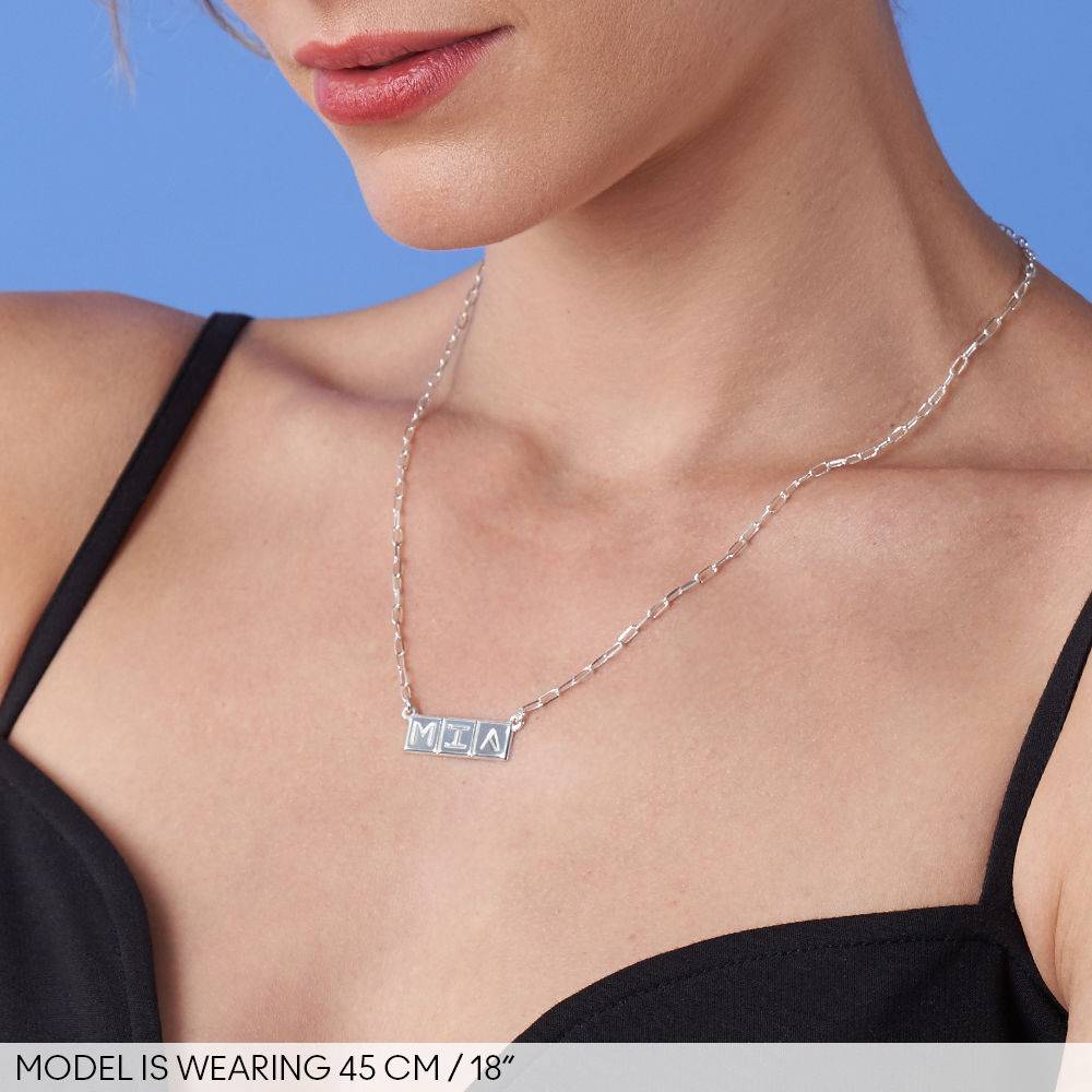 Domino ™ Horizontal Tile Necklace in Sterling Silver product photo