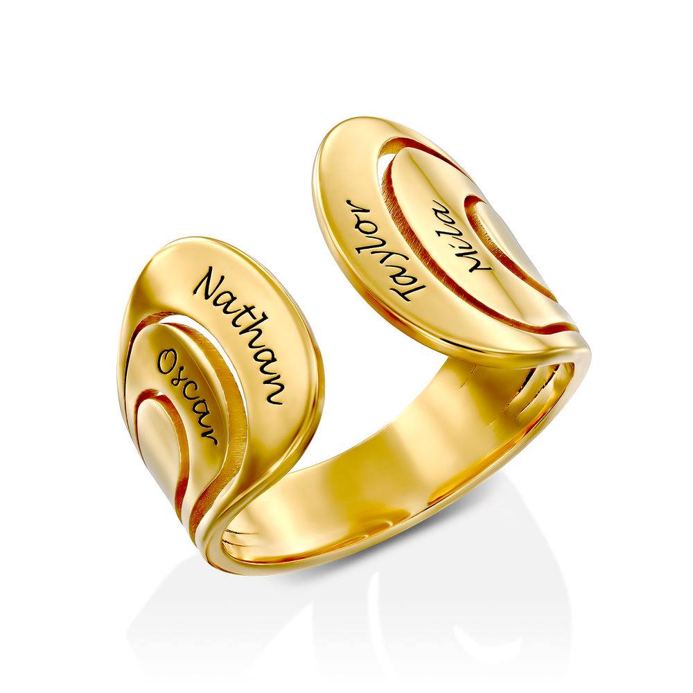 Hug Ring with Kids Name in Gold Plating-1 product photo