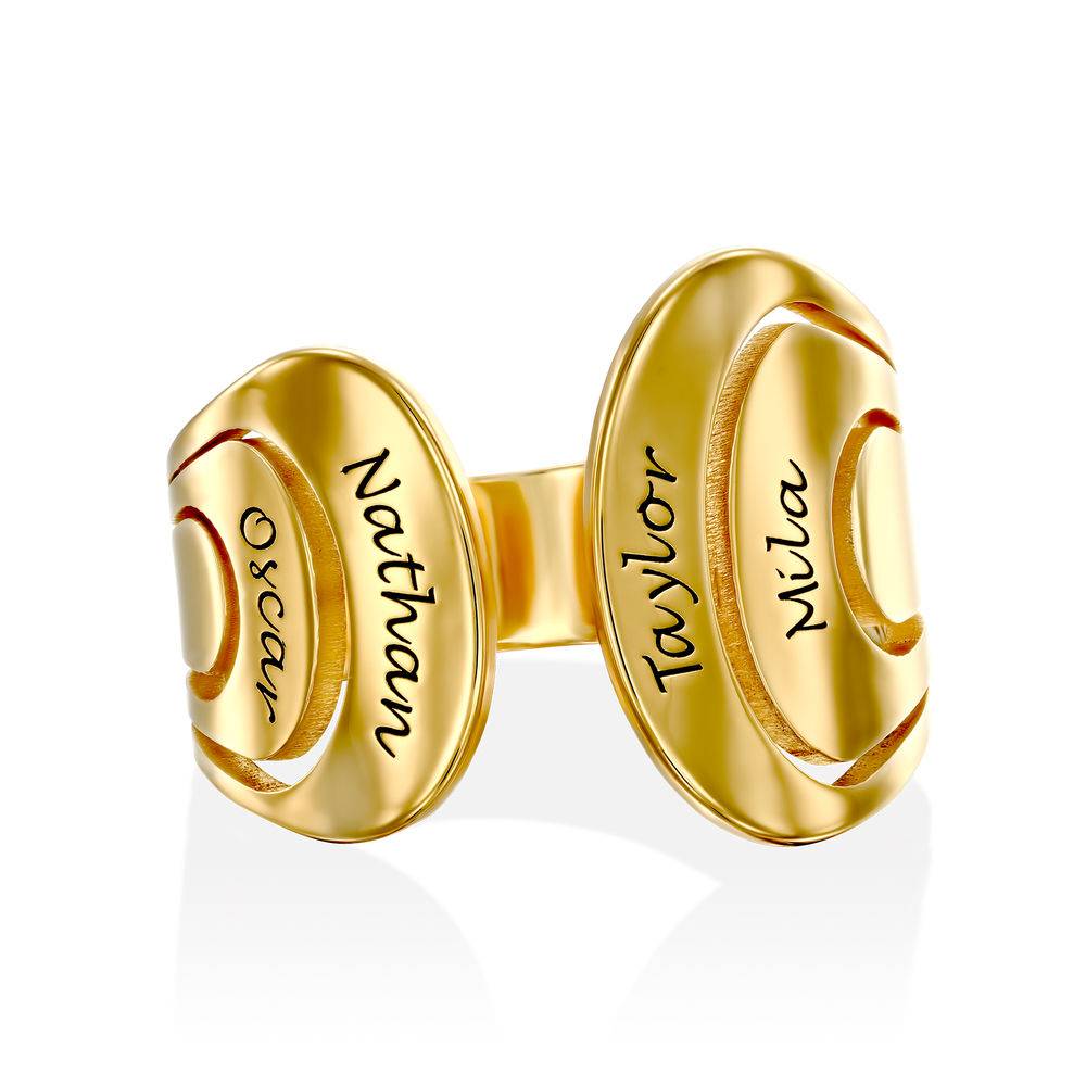 Hug Ring with Kids Name in Gold Plating-2 product photo