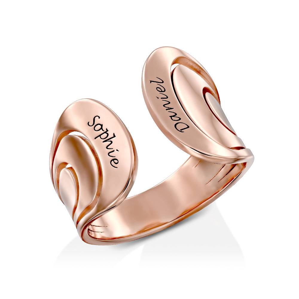 Hug Ring with Kids Name in Rose Gold Plating-4 product photo