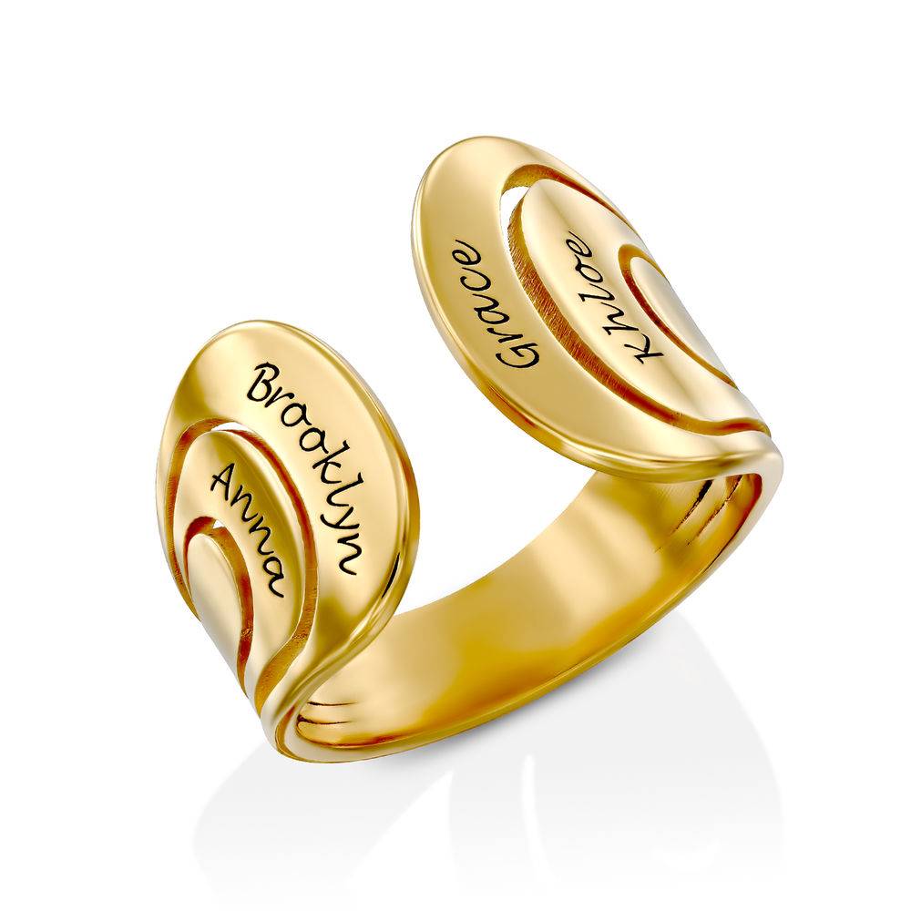 Hug Ring with Kids Names in Gold Vermeil-3 product photo