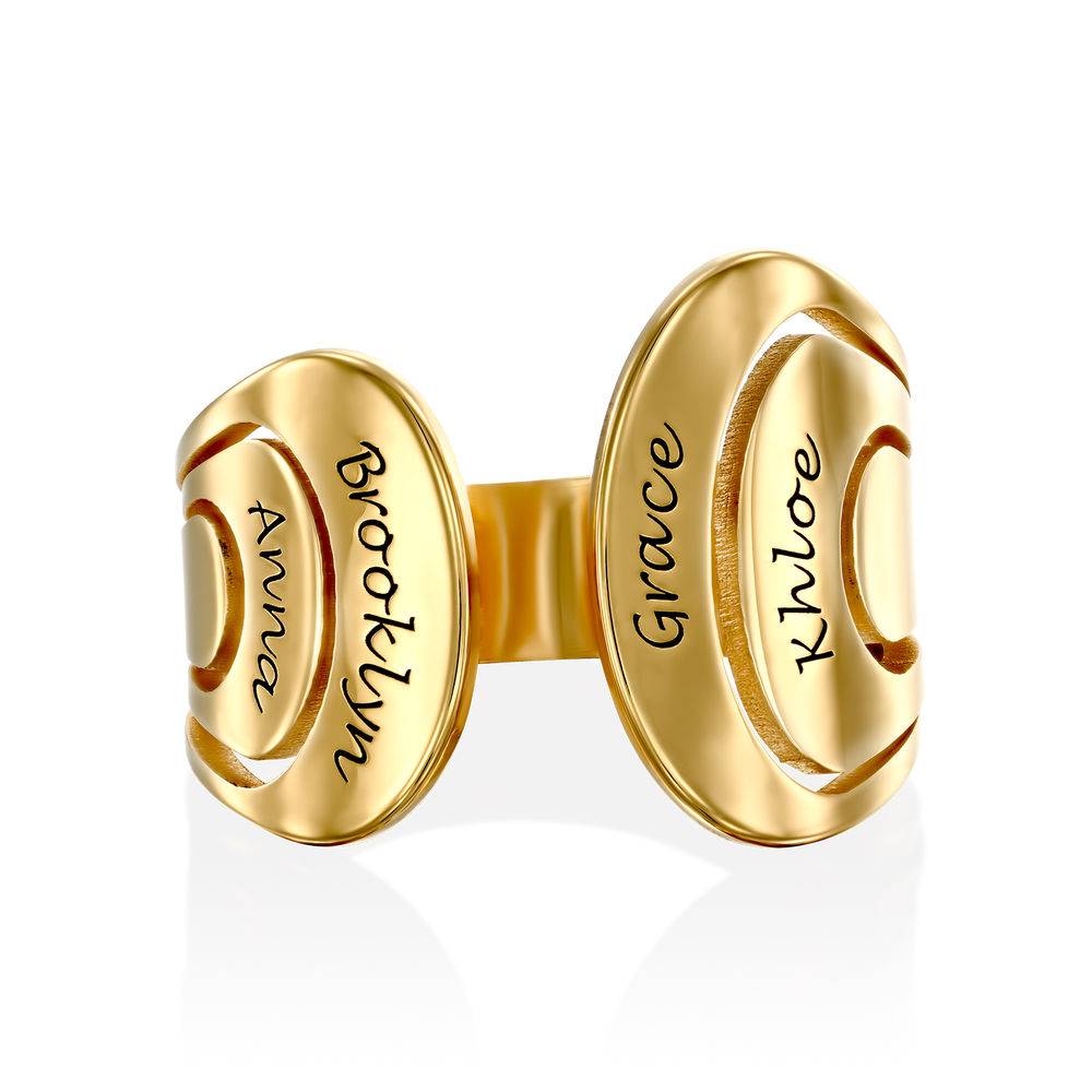 Hug Ring with Kids Names in Gold Vermeil product photo