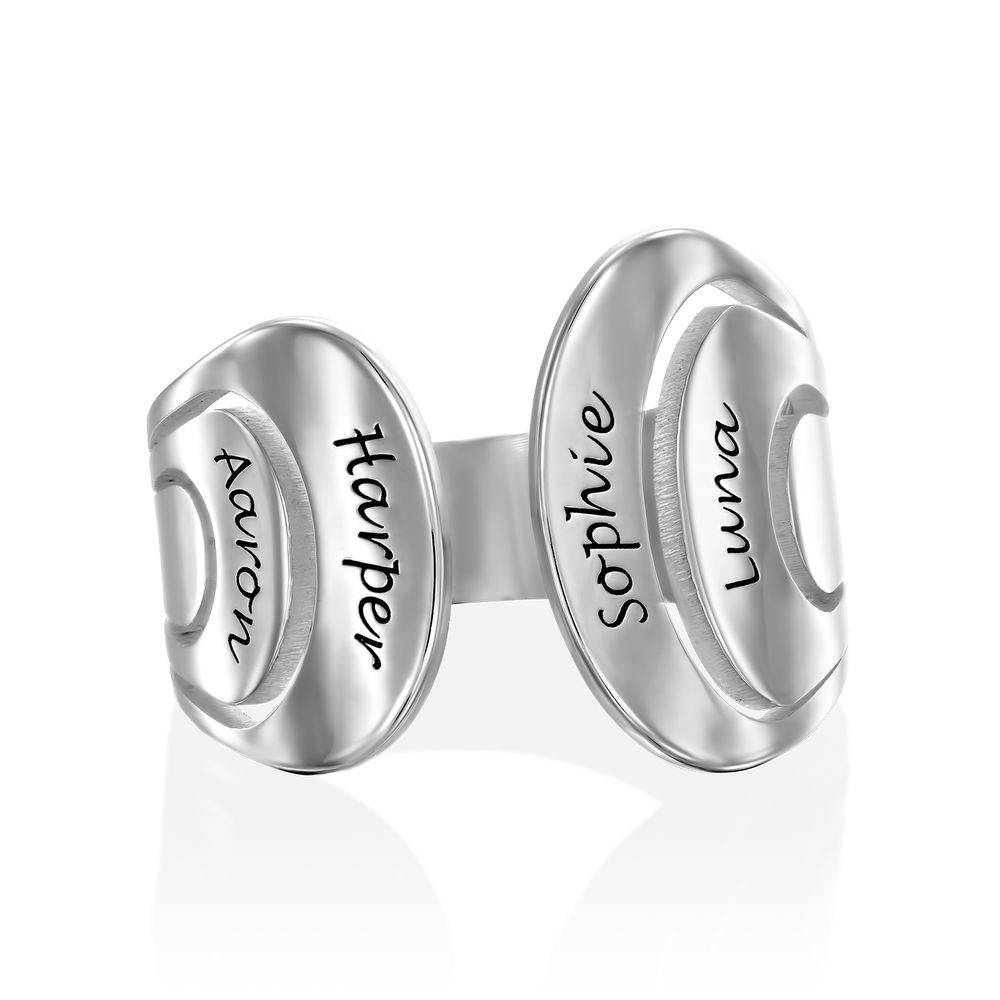 Hug Ring with Kids Names in Sterling Silver-4 product photo