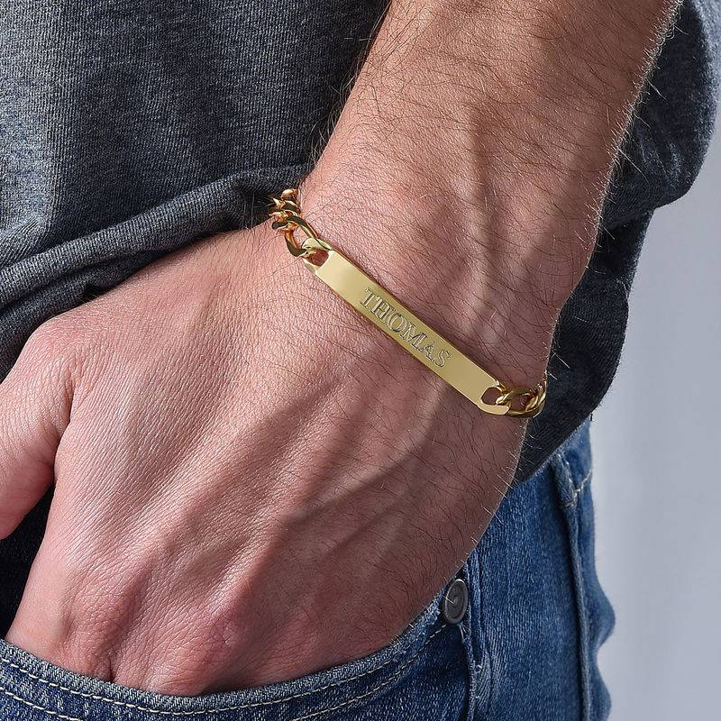 Amigo ID-armbånd til mænd i 18kt. guld vermeil-4 produkt billede