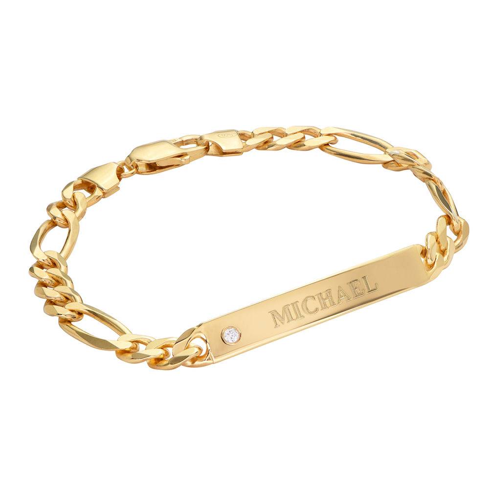 Amigo ID Bracelet for men in Gold Plated with Diamond-2 product photo