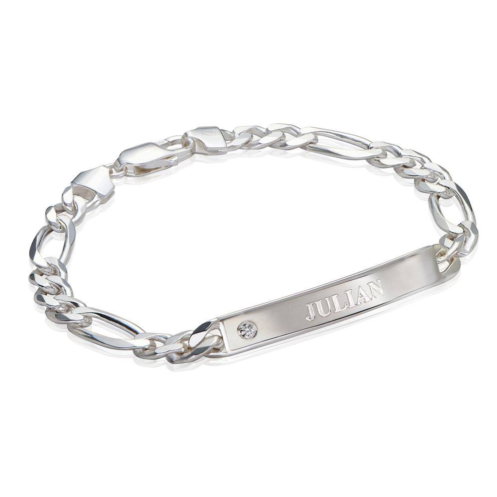 Amigo ID Bracelet for men with Diamond in Sterling Silver product photo