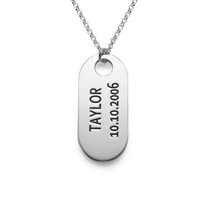 ID Tag Necklace in Sterling Silver product photo