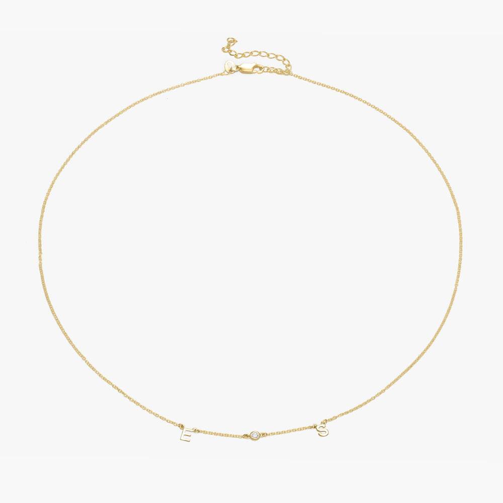 Mia Initialen Halskette mit Diamanten - 750er Gold-Vermeil Produktfoto