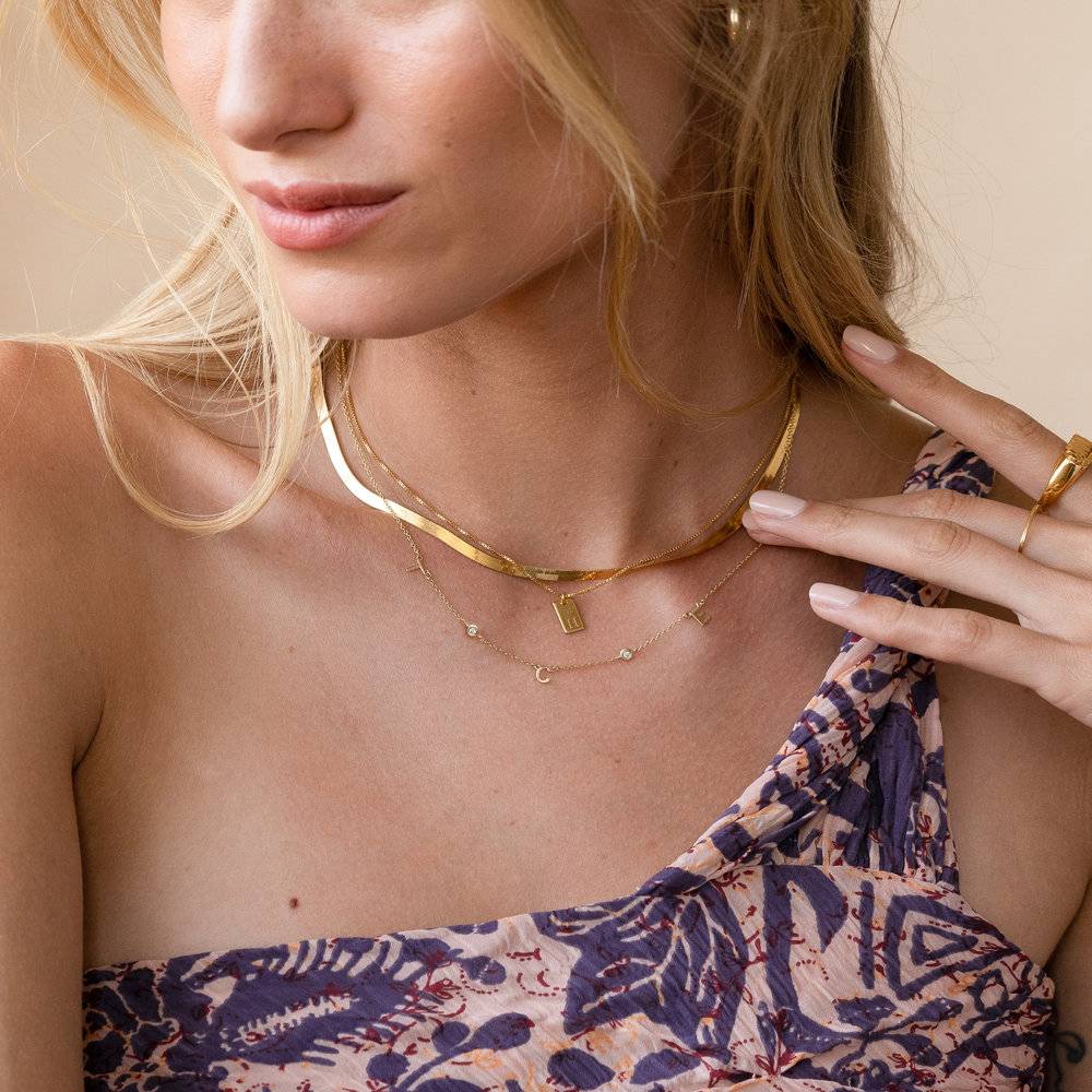 Mia Initialen Halskette mit Diamanten - 585er Gelbgold-6 Produktfoto