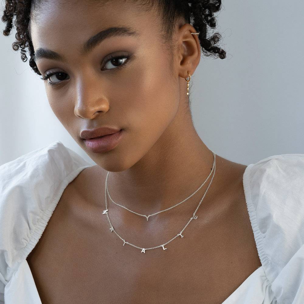 Mia Halskette mit Initialen - 585er Weißgold-2 Produktfoto