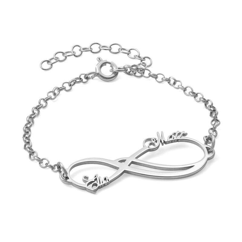 Infinity 2 Names Bracelet in Sterling Silver product photo