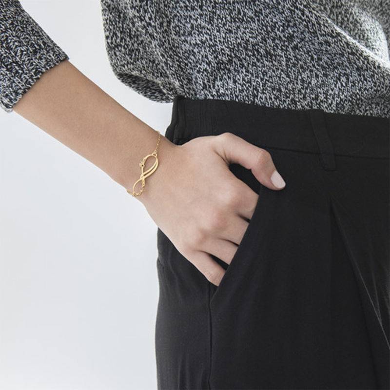 Infinity 2 Names Bracelet with 18ct Gold Vermeil-2 product photo