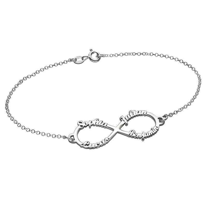 Infinity 4 Names Bracelet in Sterling Silver-3 product photo