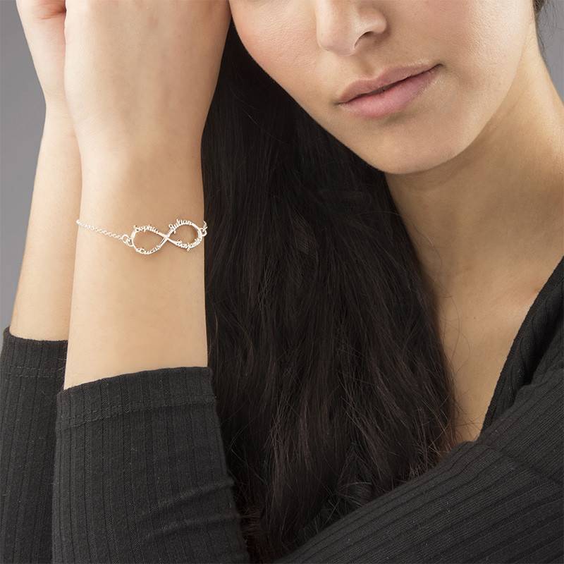 Infinity 4 Names Bracelet in Sterling Silver-1 product photo