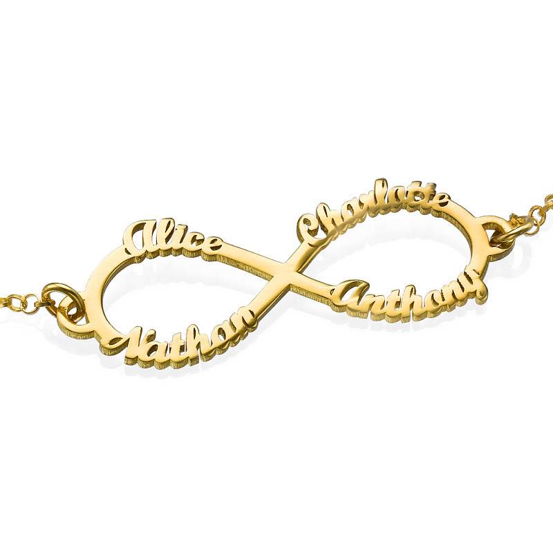 Infinity 4 Names Bracelet with Gold Plating-3 product photo
