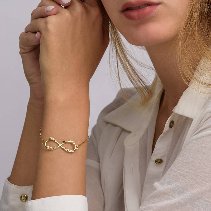 Infinity 4 Names Bracelet with in 18ct Gold Plating-4 product photo