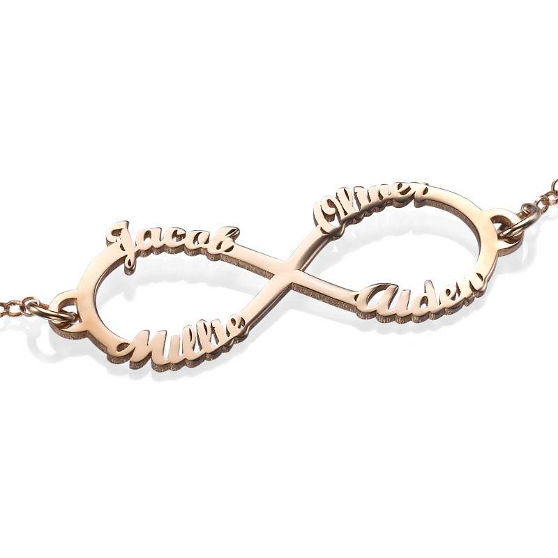 Infinity 4 Names Bracelet with Rose Gold Plating product photo