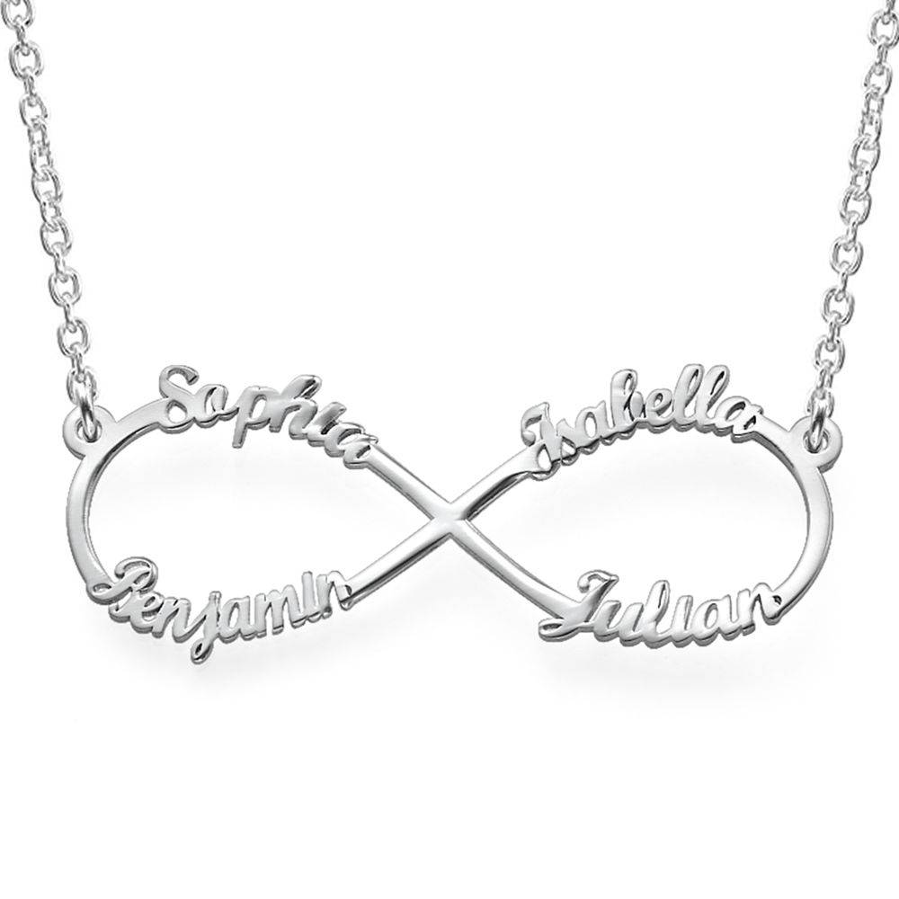 Infinity halskæde med fire navne i Premium Sterlingsølv-1 produkt billede