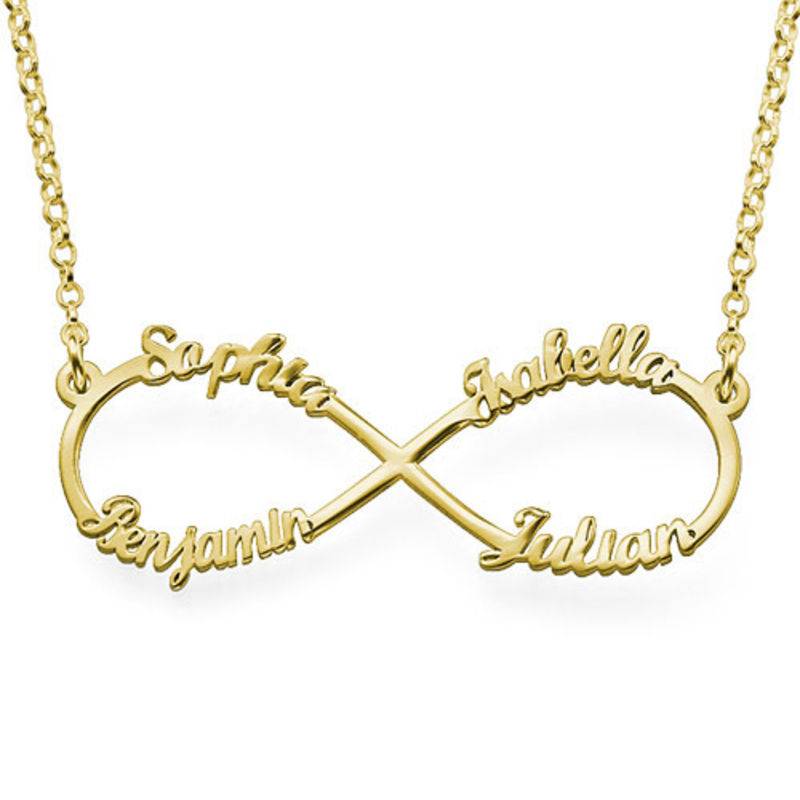 Infinity Necklace with 4 Names in 18ct Gold Vermeil product photo