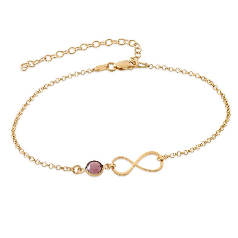 Infinity Ankle Bracelet with Birthstone in 18ct Gold Plating-1 product photo