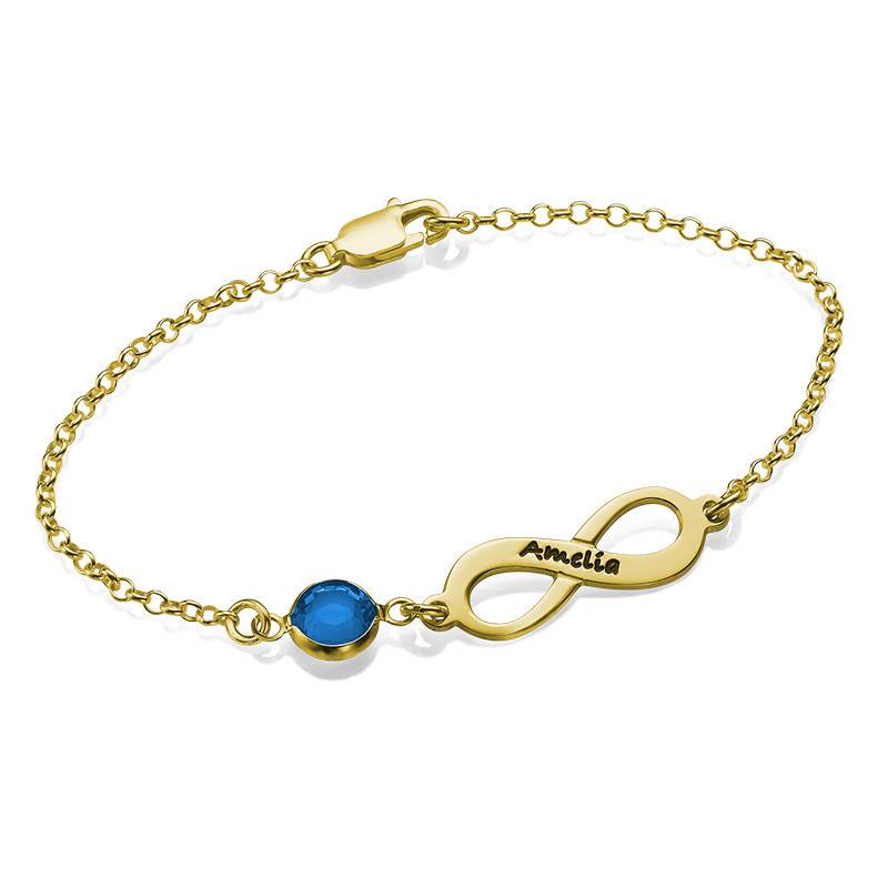 Infinity Birhtstone Bracelet in 18ct Gold Plating-2 product photo