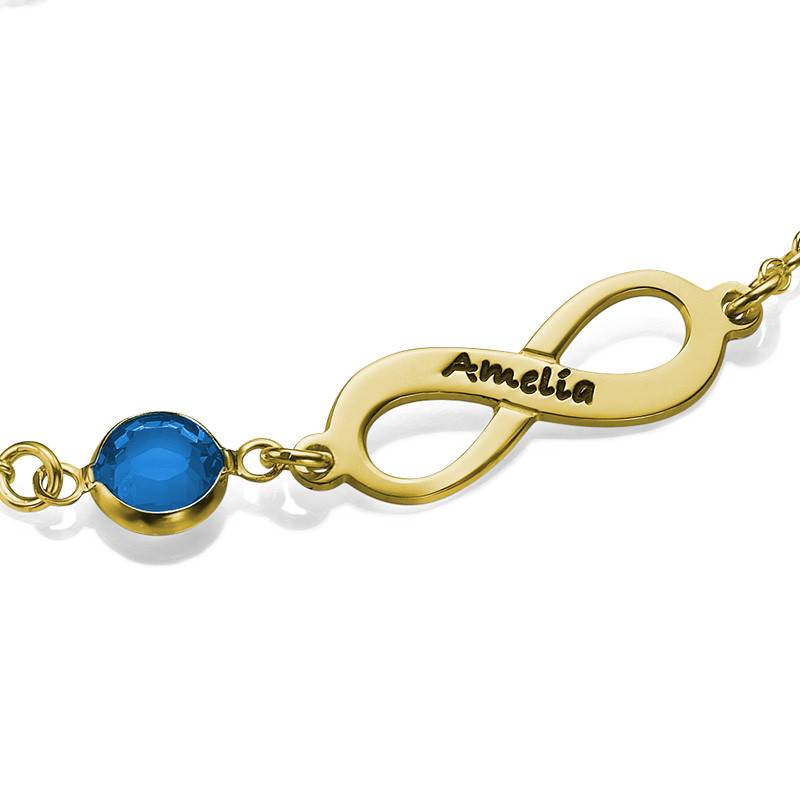 Infinity Birthstone Bracelet in Gold Plated-2 product photo