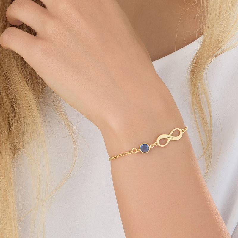 Infinity Birthstone Bracelet in Gold Plated-3 product photo