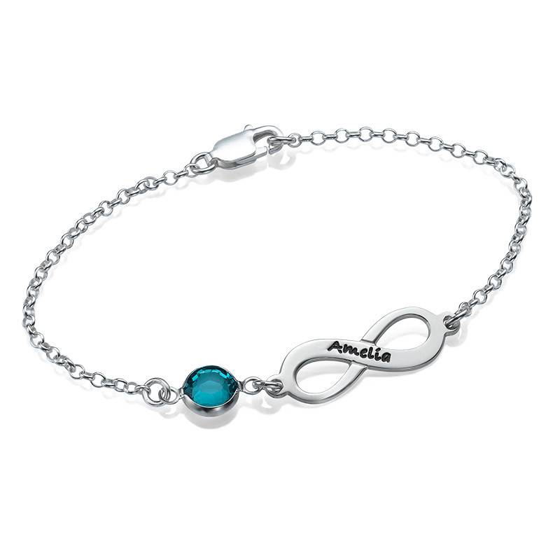 Infinity Birthstone Bracelet in Sterling Silver product photo
